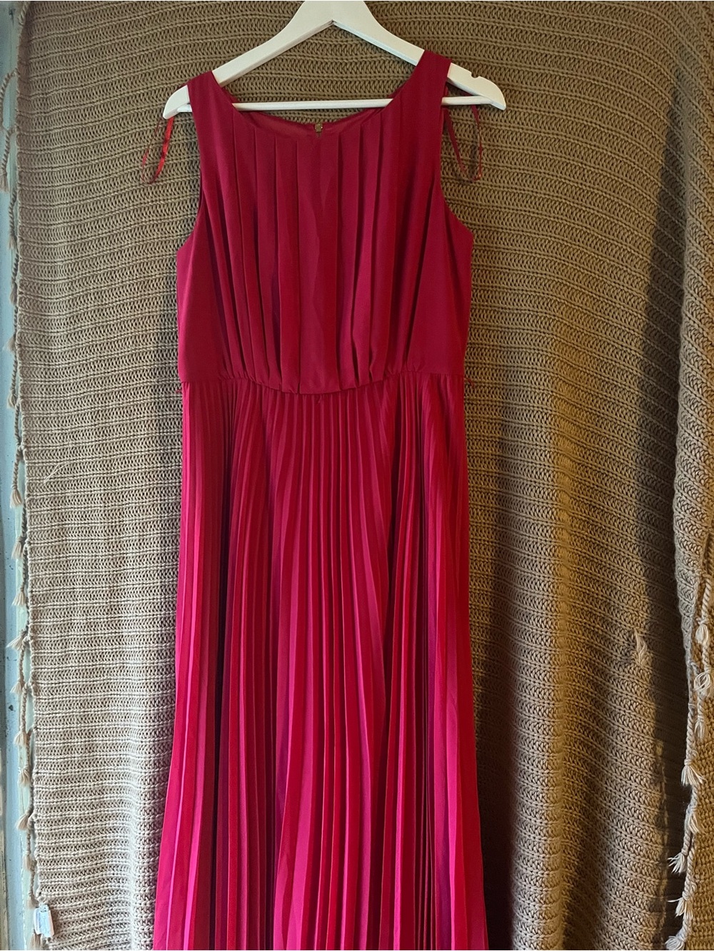 Eliza J Pleated Fuchsia Maxi Dress
